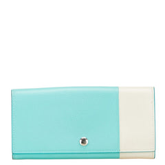ティファニー バイカラー 長財布 ティファニーブルー ホワイト レザー レディース TIFFANY&Co. 【中古】