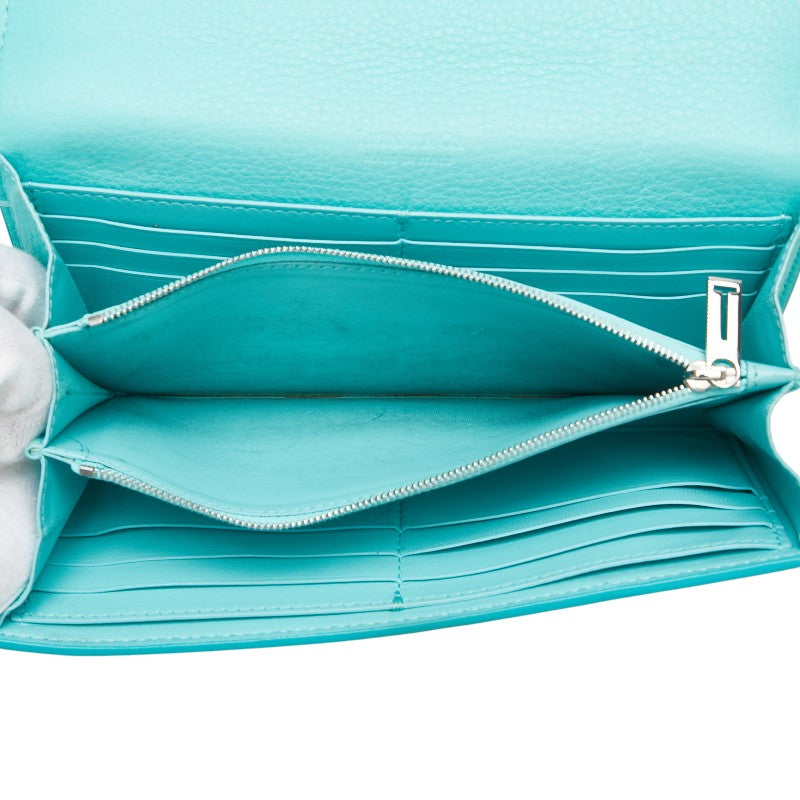 ティファニー バイカラー 長財布 ティファニーブルー ホワイト レザー レディース TIFFANY&Co. 【中古】