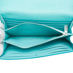 ティファニー バイカラー 長財布 ティファニーブルー ホワイト レザー レディース TIFFANY&Co. 【中古】