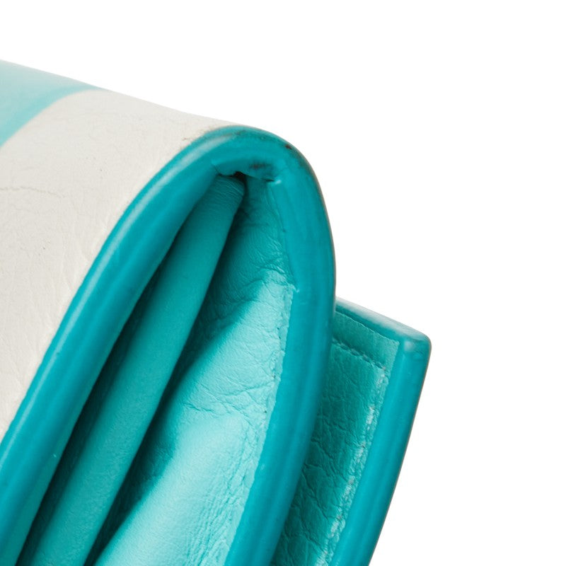 ティファニー バイカラー 長財布 ティファニーブルー ホワイト レザー レディース TIFFANY&Co. 【中古】