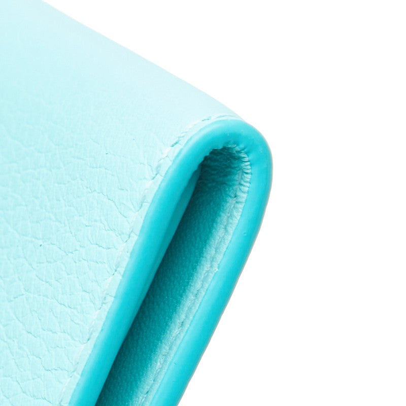 ティファニー バイカラー パスポートケース ティファニーブルー ホワイト レザー レディース TIFFANY&Co. 【中古】
