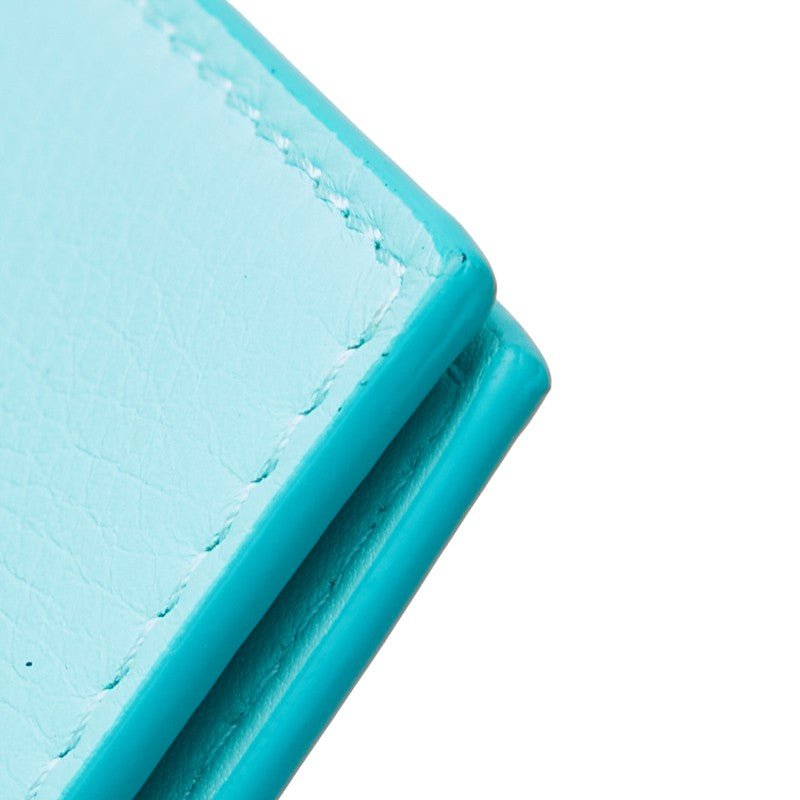 ティファニー バイカラー パスポートケース ティファニーブルー ホワイト レザー レディース TIFFANY&Co. 【中古】