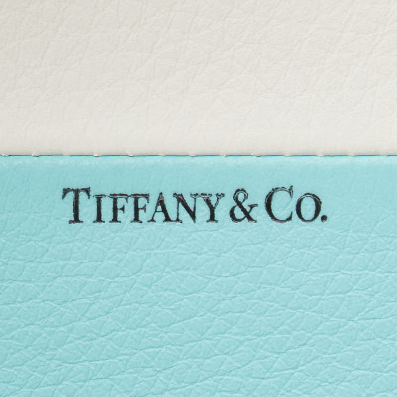 ティファニー バイカラー パスポートケース ティファニーブルー ホワイト レザー レディース TIFFANY&Co. 【中古】