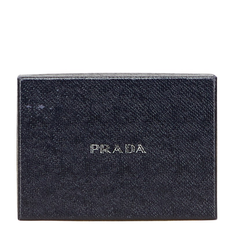 プラダ 二つ折り財布 ブラック サフィアーノレザー レディース PRADA 【中古】
