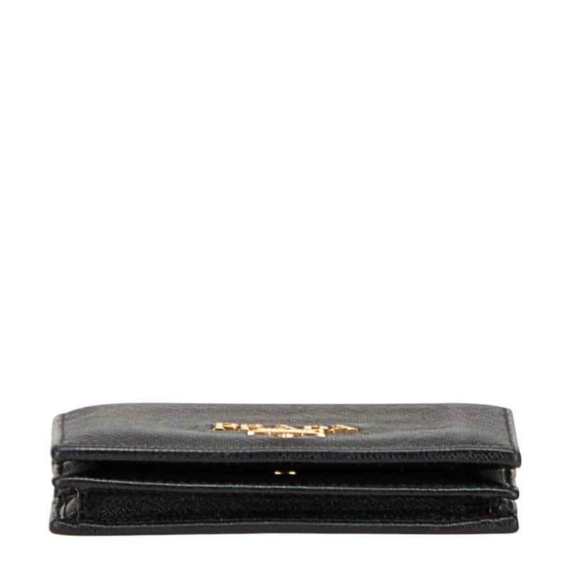 プラダ 二つ折り財布 ブラック サフィアーノレザー レディース PRADA 【中古】