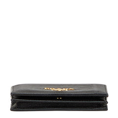 プラダ 二つ折り財布 ブラック サフィアーノレザー レディース PRADA 【中古】