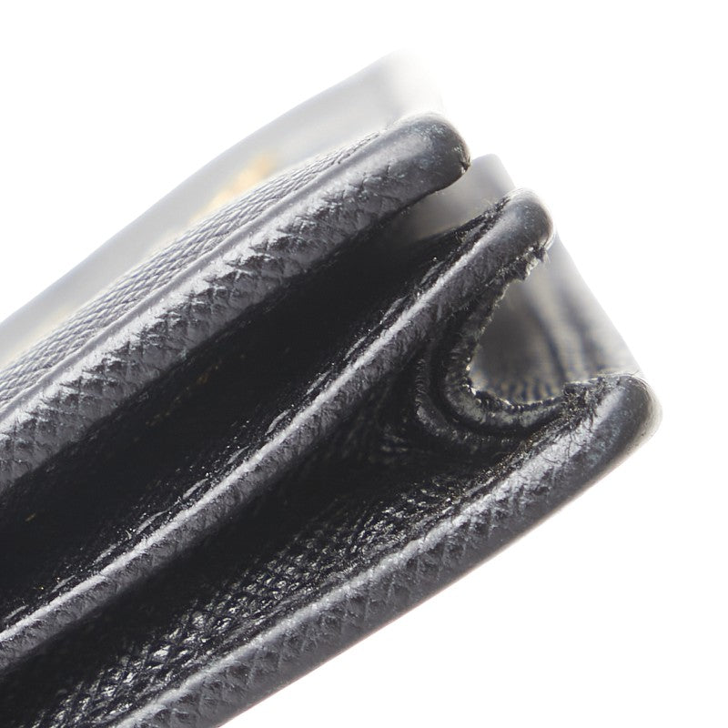 プラダ 二つ折り財布 ブラック サフィアーノレザー レディース PRADA 【中古】