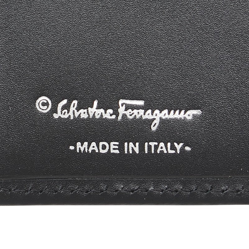 サルヴァトーレフェラガモ ガンチーニ 長財布 AQ-220107 ブラック レザー レディース Salvatore Ferragamo 【中古】