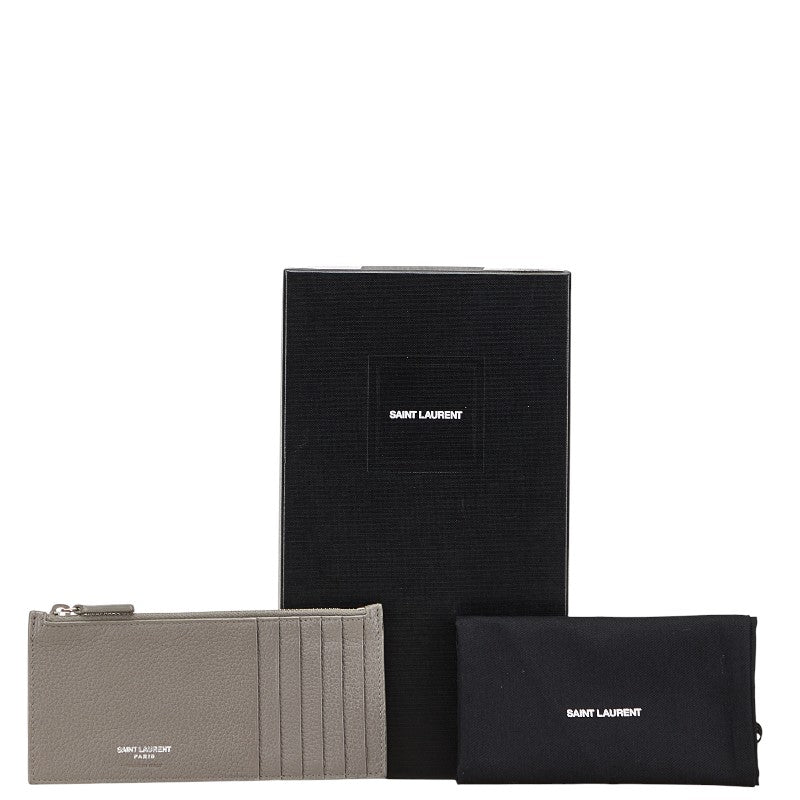 サンローラン サックドジュール 長財布 504981 グレー レザー レディース SAINT LAURENT 【中古】