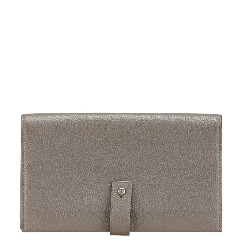 サンローラン サックドジュール 長財布 504981 グレー レザー レディース SAINT LAURENT 中古