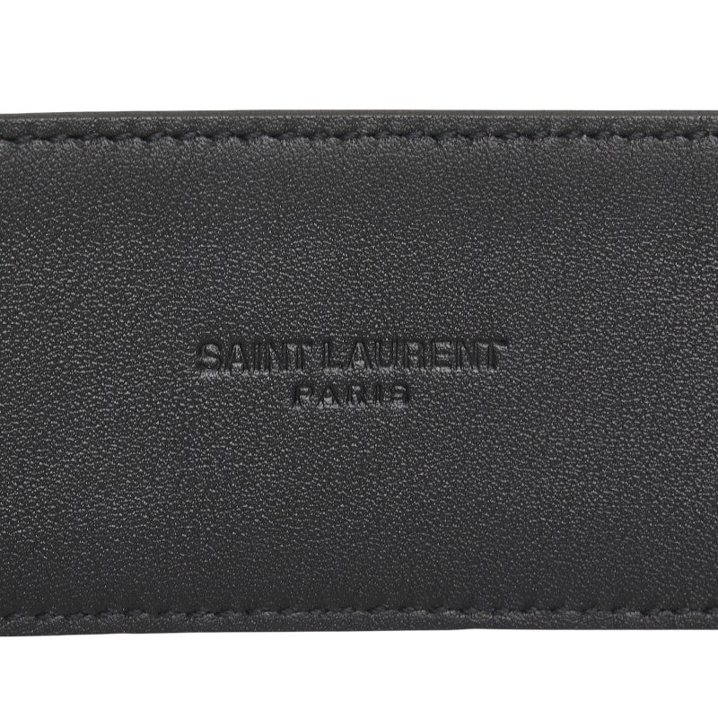 サンローラン YSL クロコ型押し ベルト 640548 ブラック レザー レディース SAINT LAURENT 【中古】