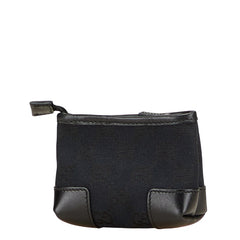 グッチ GGキャンバス ポーチ 小物入れ 039 1114 ブラック キャンバス レザー レディース GUCCI 【中古】