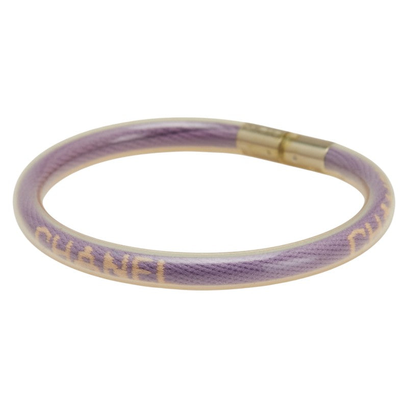 シャネル スポーツライン ロゴチューブ ブレスレット パープル ゴールド ビニール メッキ レディース CHANEL 【中古】