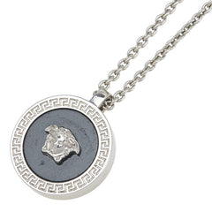 ヴェルサーチェ メドゥーサ ペンダントネックレス シルバー ブラック メタル レディース VERSACE 【中古】