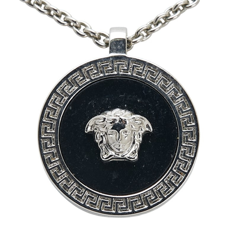 ヴェルサーチェ メドゥーサ ペンダントネックレス シルバー ブラック メタル レディース VERSACE 【中古】