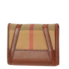 バーバリー ノバチェック パスケース カードケース ベージュ マルチカラー キャンバス レザー レディース BURBERRY 【中古】