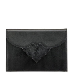 サンローラン クラッチバッグ セカンドバッグ ブラック レザー レディース SAINT LAURENT 【中古】