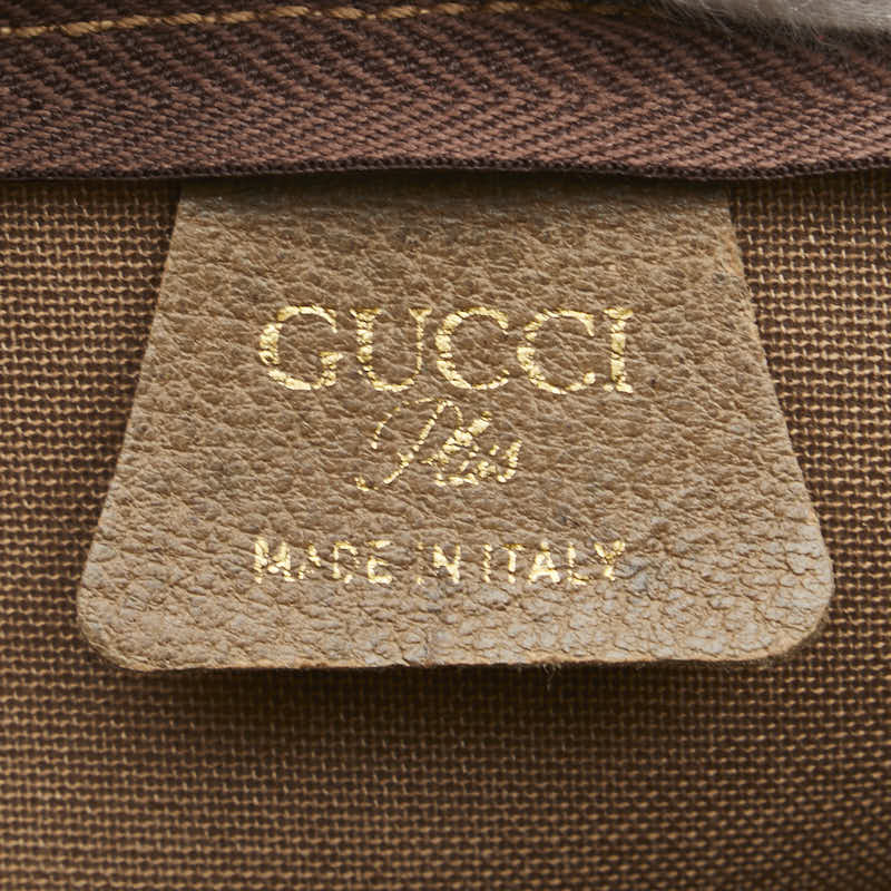 グッチ GGプラス オールドグッチ シェリーライン トートバッグ ベージュ カーキ PVC レザー レディース GUCCI 【中古】