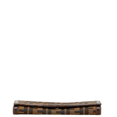 フェンディ ズッカ 長財布 30851 ブラウン ブラック キャンバス レザー レディース FENDI 【中古】