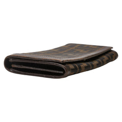 フェンディ ズッカ 長財布 30851 ブラウン ブラック キャンバス レザー レディース FENDI 【中古】