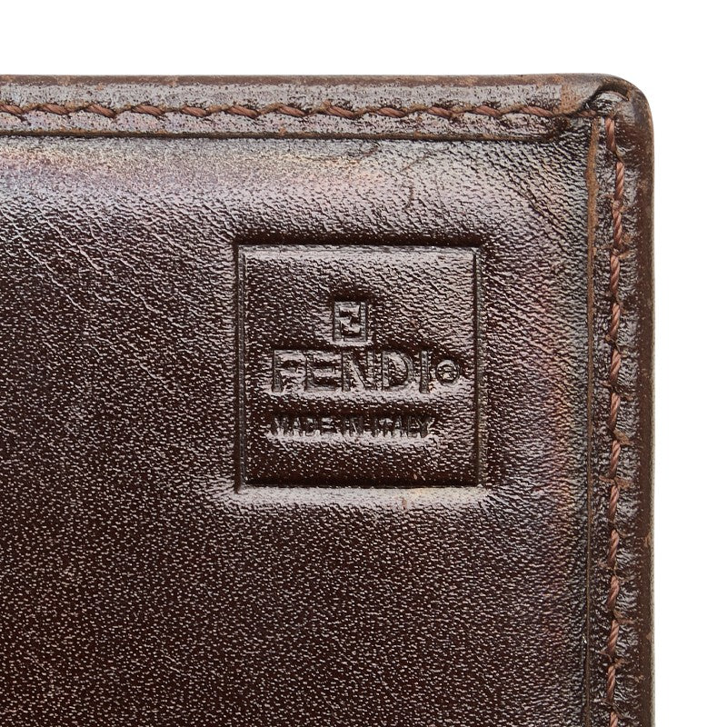 フェンディ ズッカ 長財布 30851 ブラウン ブラック キャンバス レザー レディース FENDI 【中古】