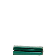 バレンシアガ ロゴ 三つ折り財布 グリーン レザー レディース BALENCIAGA 【中古】