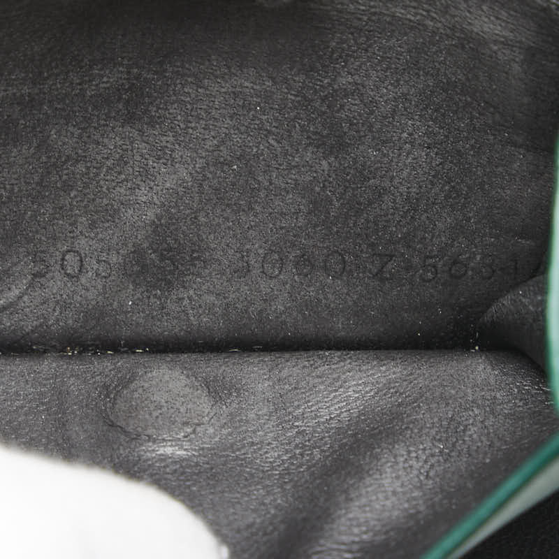 バレンシアガ ロゴ 三つ折り財布 グリーン レザー レディース BALENCIAGA 【中古】