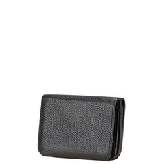 バレンシアガ ロゴ コンパクトウォレット 三つ折り財布 593813 ブラック レザー レディース BALENCIAGA 【中古】