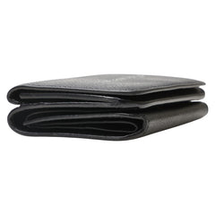 バレンシアガ ロゴ コンパクトウォレット 三つ折り財布 593813 ブラック レザー レディース BALENCIAGA 【中古】