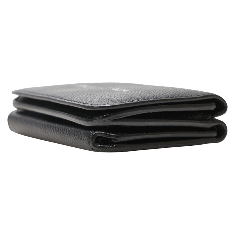 バレンシアガ ロゴ コンパクトウォレット 三つ折り財布 593813 ブラック レザー レディース BALENCIAGA 【中古】