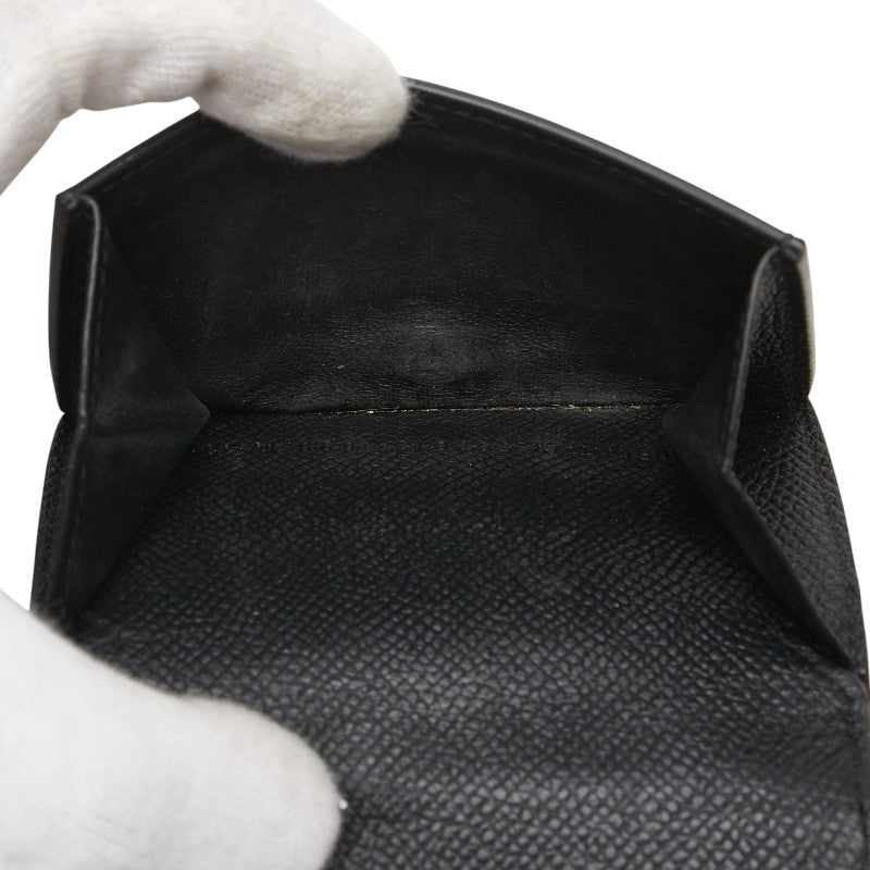バレンシアガ ロゴ コンパクトウォレット 三つ折り財布 593813 ブラック レザー レディース BALENCIAGA 【中古】