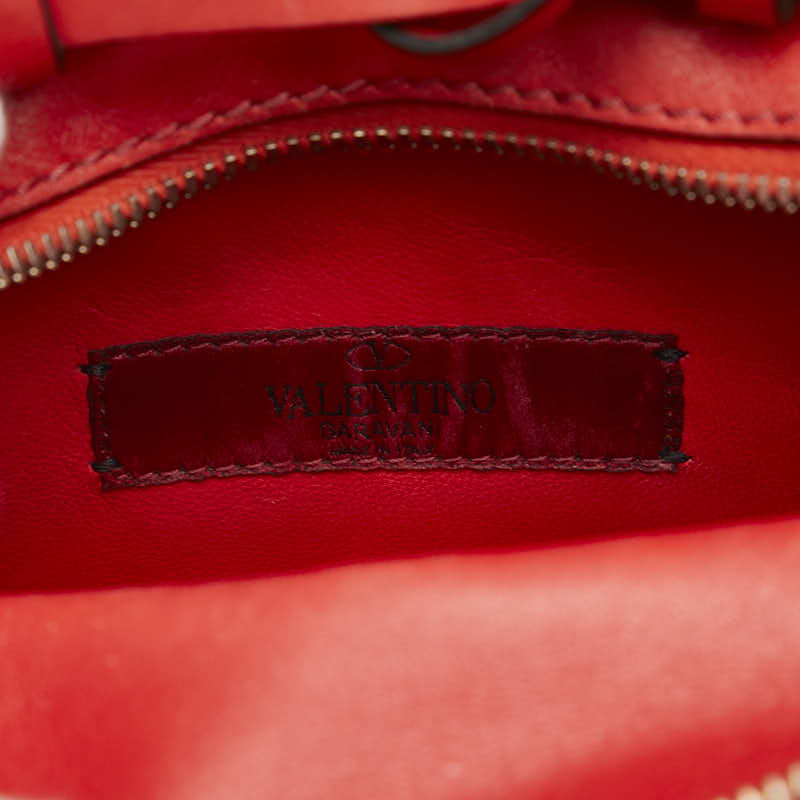 ヴァレンティノ ロックスタッズ リュック バックパック レッド レザー レディース VALENTINO 【中古】