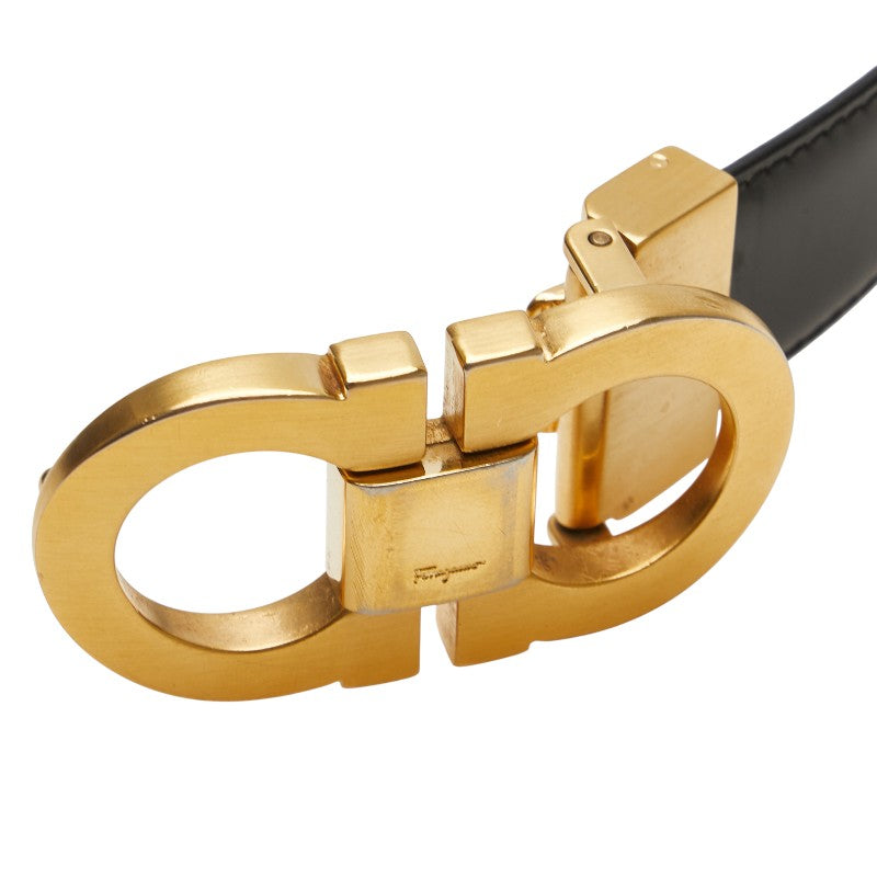 サルヴァトーレフェラガモ ガンチーニ リバーシブル ベルト ブラック ブラウン レザー メンズ Salvatore Ferragamo 【中古】