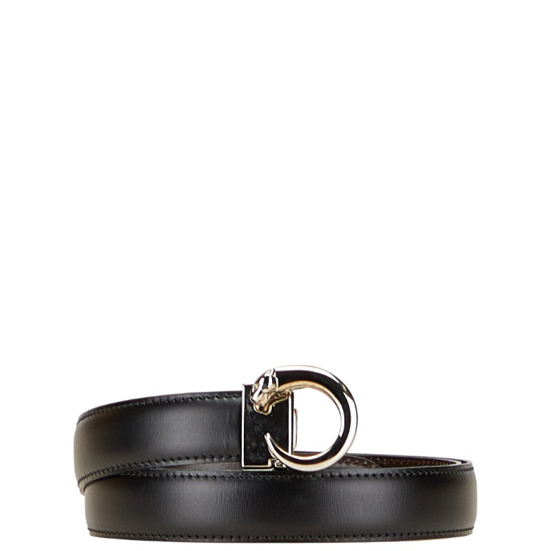 カルティエ パンテール リバーシブル ベルト ブラック ブラウン レザー レディース CARTIER 【中古】