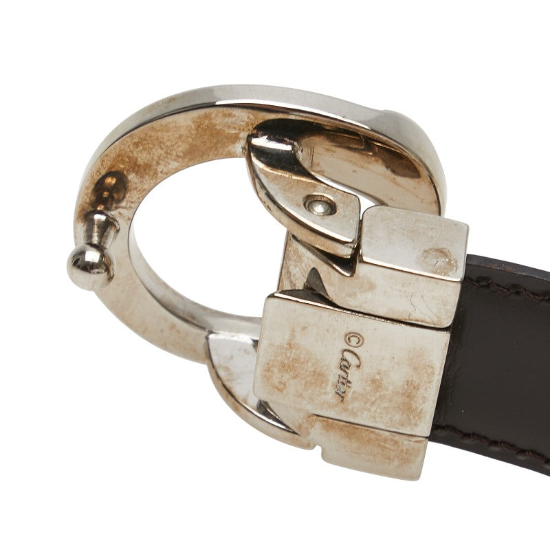 カルティエ パンテール リバーシブル ベルト ブラック ブラウン レザー レディース CARTIER 【中古】