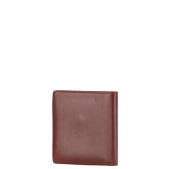 カルティエ マストライン 二つ折り財布 ワインレッド レザー レディース CARTIER 【中古】