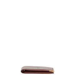 カルティエ マストライン 二つ折り財布 ワインレッド レザー レディース CARTIER 【中古】