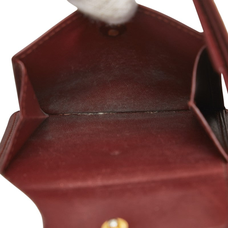 カルティエ マストライン 二つ折り財布 ワインレッド レザー レディース CARTIER 【中古】