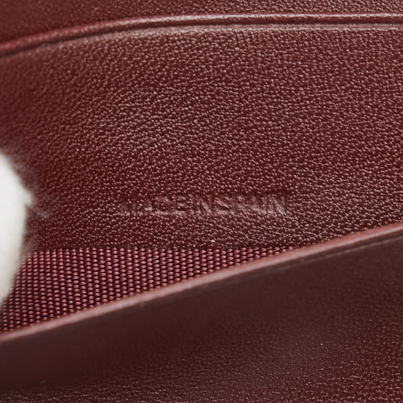 カルティエ マストライン 二つ折り財布 ワインレッド レザー レディース CARTIER 【中古】