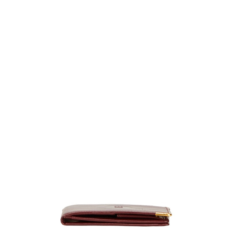 カルティエ マストライン 札入れ ワインレッド ゴールド レザー レディース CARTIER 【中古】