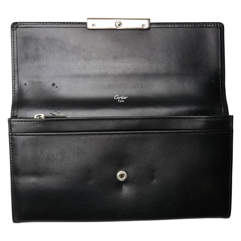 カルティエ ラブコレクション 長財布 ブラック レザー レディース CARTIER 【中古】