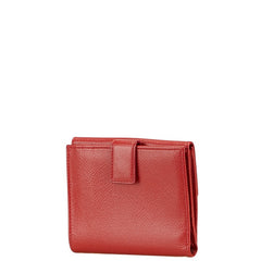 サルヴァトーレフェラガモ ガンチーニ 二つ折り財布 レッド レザー レディース Salvatore Ferragamo 【中古】