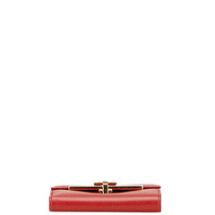 サルヴァトーレフェラガモ ガンチーニ 二つ折り財布 レッド レザー レディース Salvatore Ferragamo 【中古】
