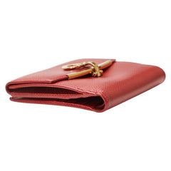 サルヴァトーレフェラガモ ガンチーニ 二つ折り財布 レッド レザー レディース Salvatore Ferragamo 【中古】