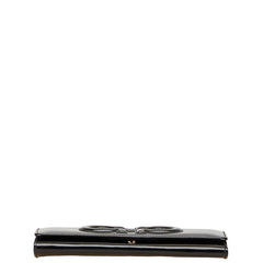 サルヴァトーレフェラガモ ガンチーニ 長財布 227555 ブラック エナメル レザー レディース Salvatore Ferragamo 【中古】