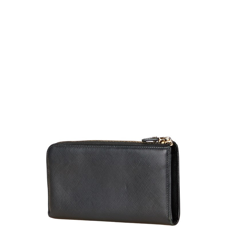 サルヴァトーレフェラガモ ヴァラリボン 長財布 L字ファスナー ブラック レザー レディース Salvatore Ferragamo 【中古】