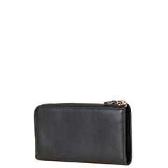 サルヴァトーレフェラガモ ヴァラリボン 長財布 L字ファスナー ブラック レザー レディース Salvatore Ferragamo 【中古】