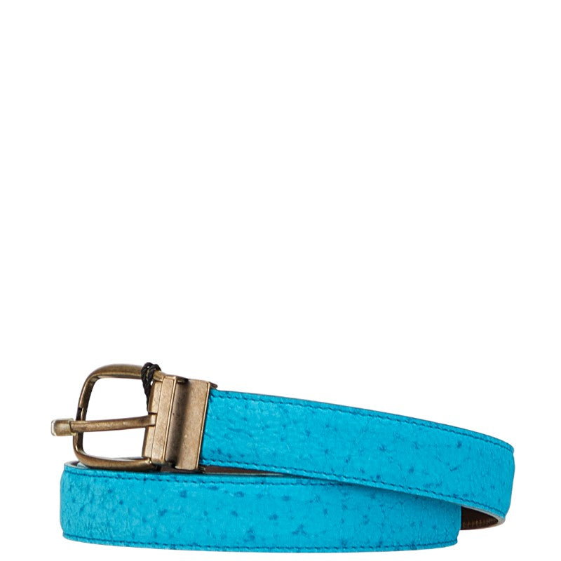 ドルチェアンドガッバーナ ベルト ライトブルー オーストリッチ メンズ DOLCE&GABBANA 【中古】