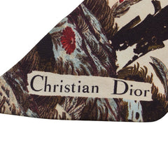 ディオール 花柄 フローラ ミッツァ スカーフ ベージュ マルチカラー シルク レディース Dior 【中古】