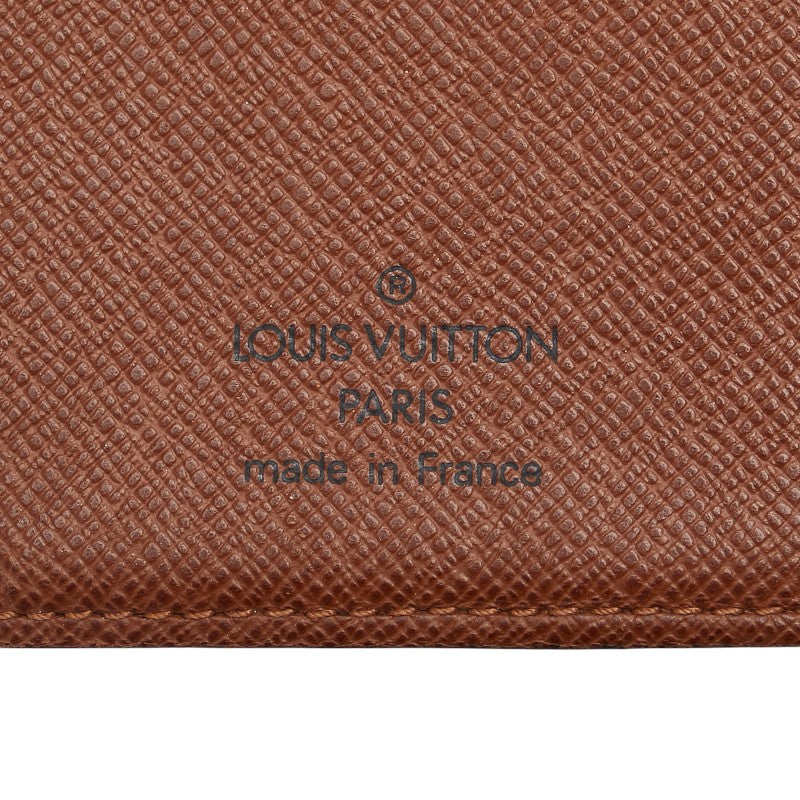 ルイ ヴィトン モノグラム ポルトパピエ ジップ 二つ折り財布 M61207 ブラウン 茶 PVC レザー レディース LOUIS VUITTON 【中古】